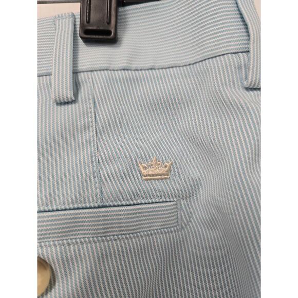 Peter Millar Crown Sport Blue White Pinstripe Shorts Size 35 - Picture 4 of 6